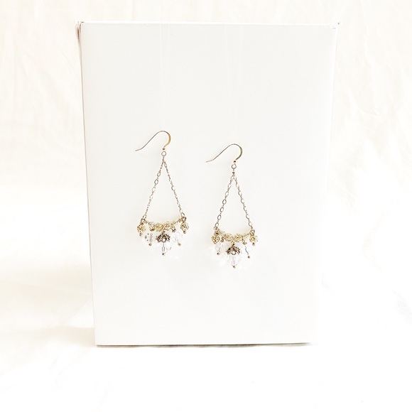 Sterling Silver and Crystal Chandelier Earrings - Picture 5 of 5